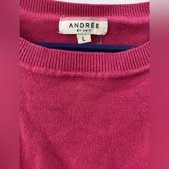 Andree By Unit Colorblock Sweater Animal Print Balloon Sleeve Women's Size L - Picture 3 of 7